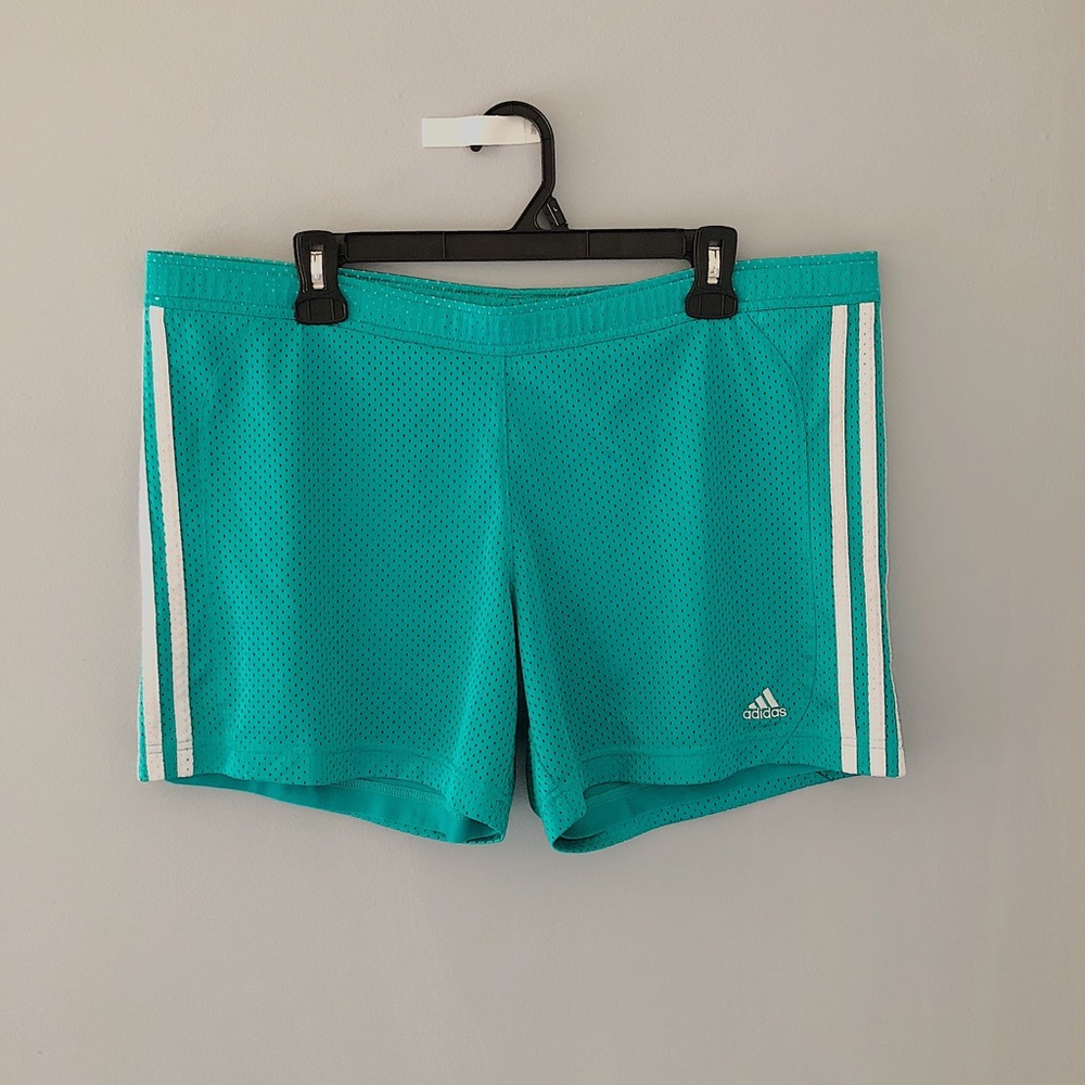 Teal Adidas Woven Short Run Shorts